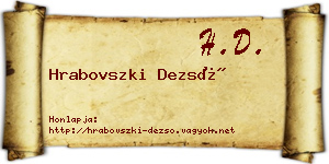 Hrabovszki Dezső névjegykártya