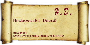 Hrabovszki Dezső névjegykártya