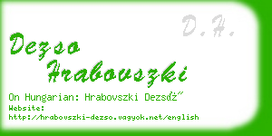 dezso hrabovszki business card